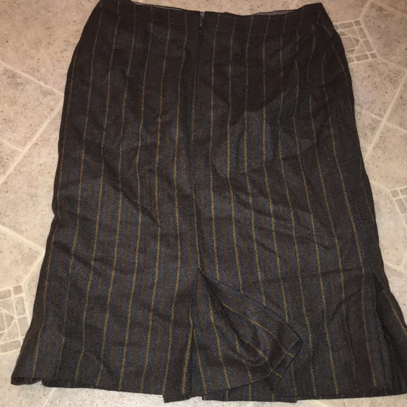CELINE WOOL LINED KICK PLEAT  WOOL SKIRT - Picture 6 of 8